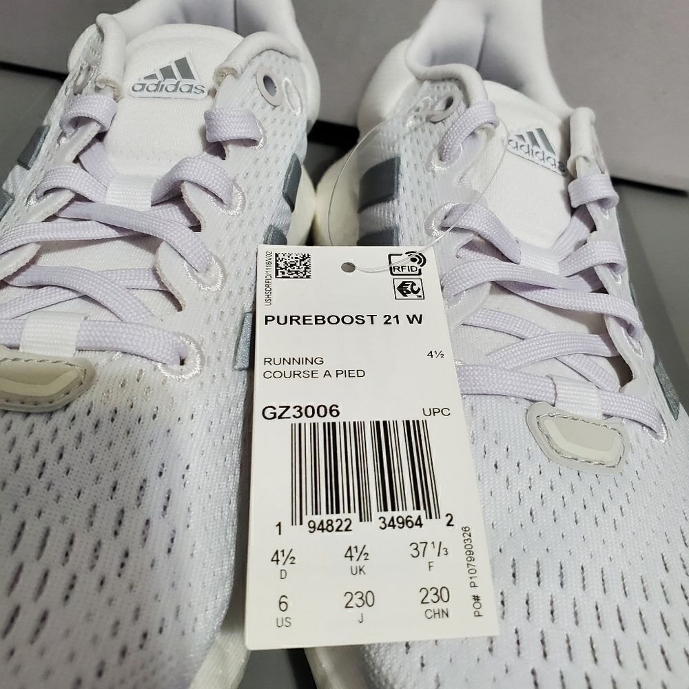 Adidas Pureboost 21 Women's Sz 6 White GZ3006 Running Sneakers BNIB - Picture 5 of 10